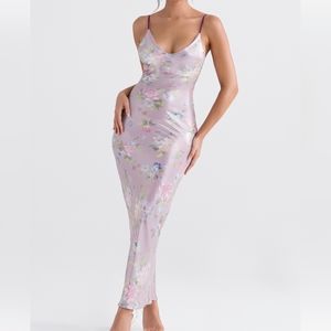 House of CB Aria Mauve Floral Maxi Slip